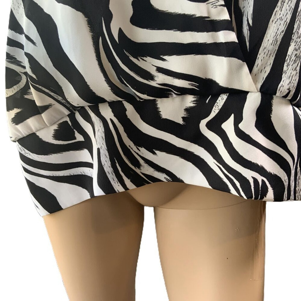 7th Avenue Blouse Zebra‎ Print V-Neck Wrap Sleeveless Black/White Women’s XL NWT - Picture 7 of 16